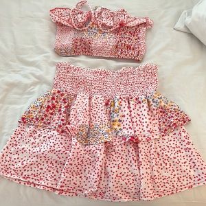 Preppy Layered Skirt Set